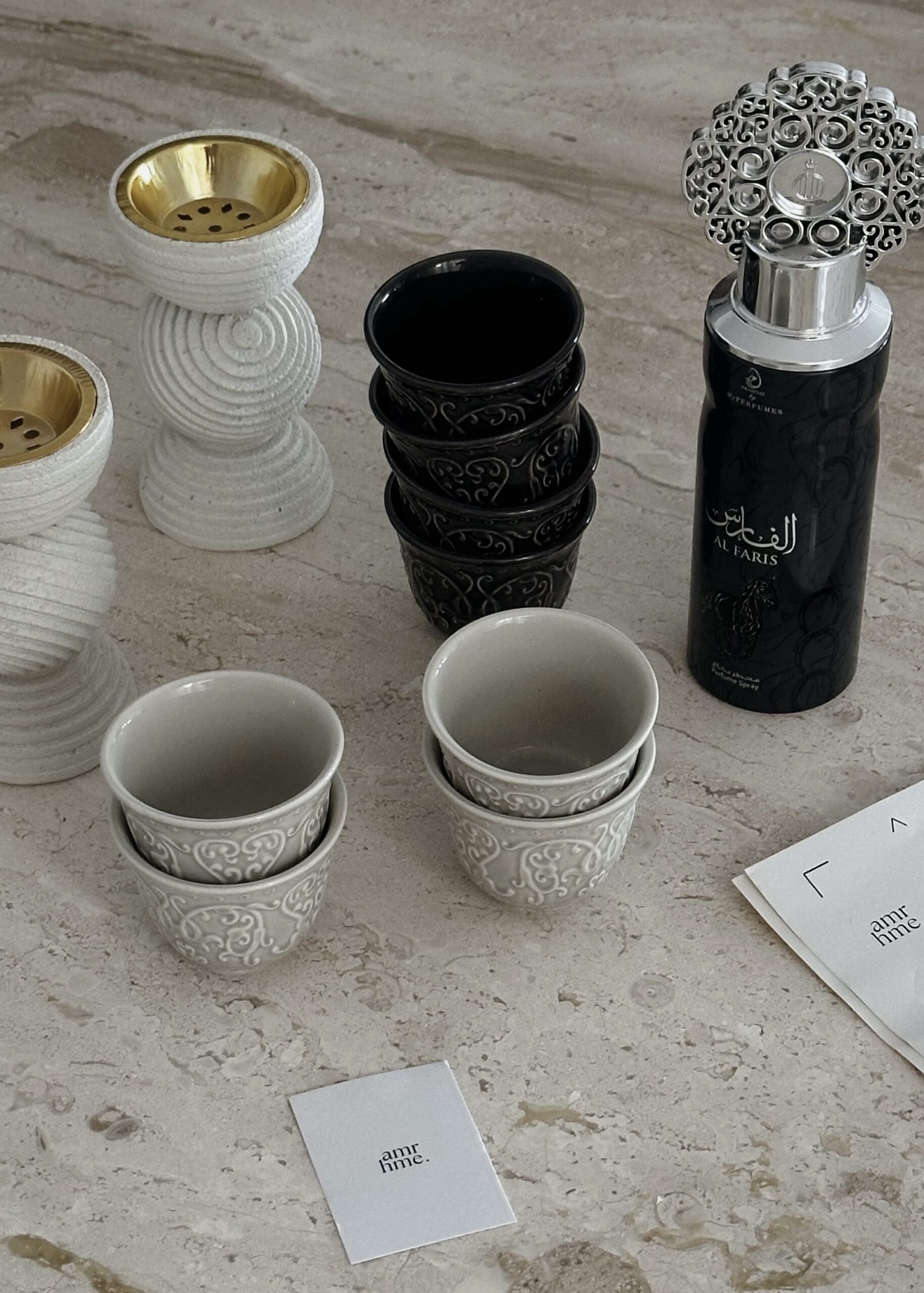 Nuqsh qahwa cups BLACK — Set of 6