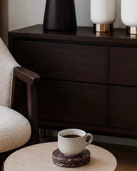 BURGUNDY MARBLE COASTER SET